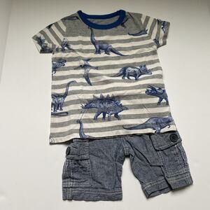 Dinosaur Chambray Boden Tea Collection Outfit